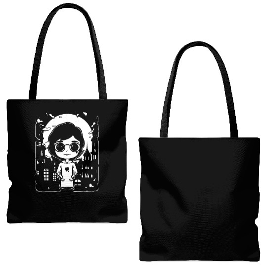 Cute Chibi Anime Science Girl Tote Bags (AOP)