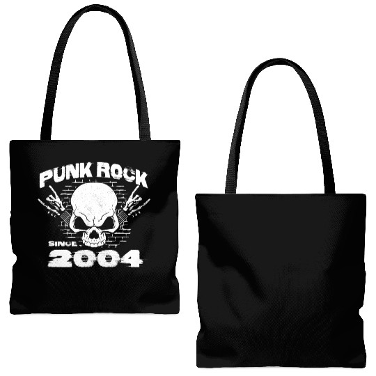 Punk Rock Since 2004 - Skull Rock Hands 20th Tote Bags (AOP)