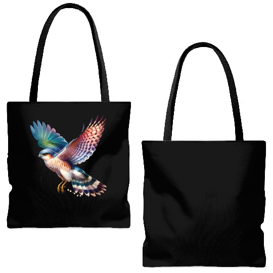 Collared Sparrowhawk in Flight Tote Bags (AOP)