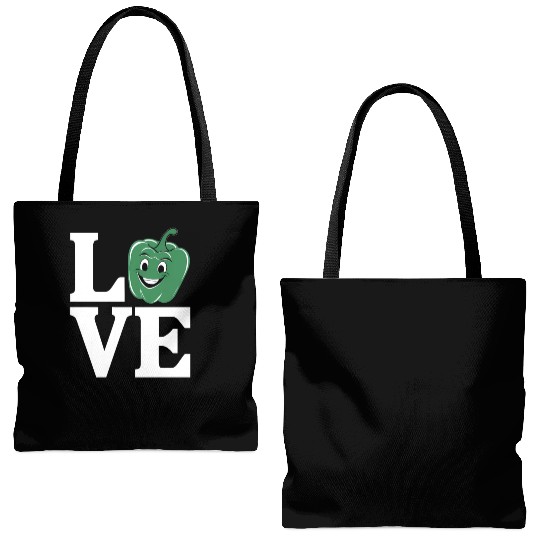 Bell Pepper Love Green Tote Bags (AOP)