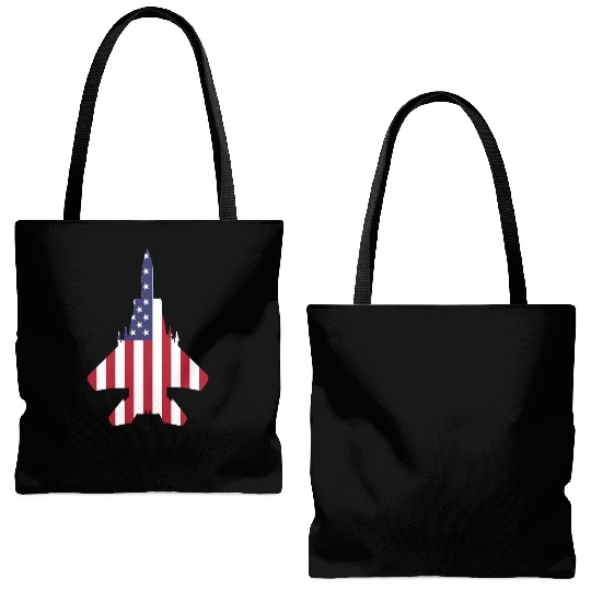 Patriotic American F-15 Tote Bags (AOP)