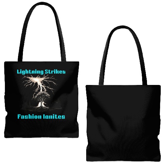 Unleashed Force: Lightning Bolt Strikes Tote Bags (AOP)
