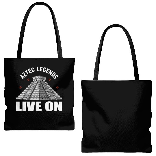 Aztec Pyramid Mayan Indigenous Mexican Aztec Tote Bags (AOP)