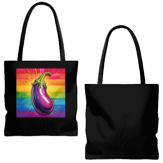 LGBTQ Eggplant Tote Bags (AOP)