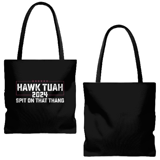 Hawk Tuah 2024 Spit On That Thing Presidential Can Tote Bags (AOP)