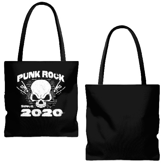 Punk Rock Since 2020 - Skull Rock Hands 4th Tote Bags (AOP)
