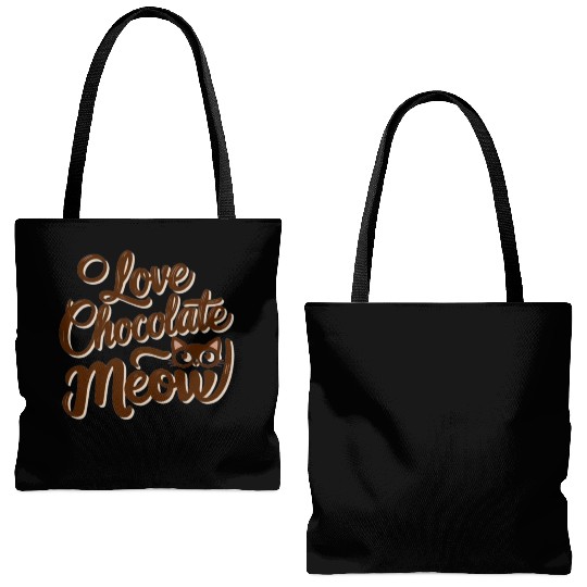 I love chocolate & cats Tote Bags (AOP)
