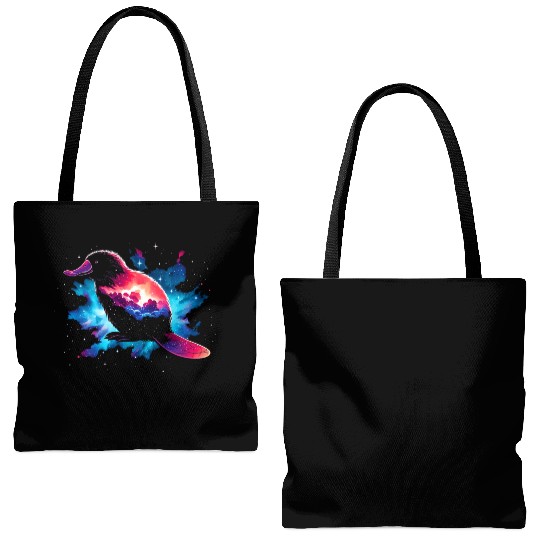Cool Platypus Galaxy Space Art Tote Bags (AOP)