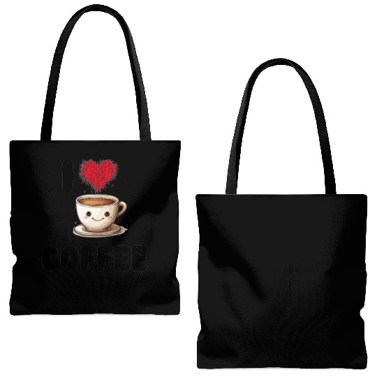I LOVE COFFEE Tote Bags (AOP)