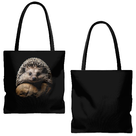 Hedgehog Animal Motif Art Tote Bags (AOP)