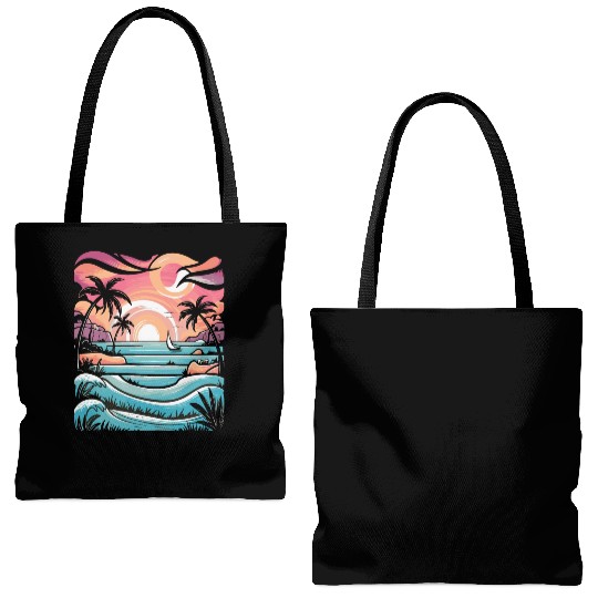 Azure Embrace Mediterranean Dreamscapes Tote Bags (AOP)