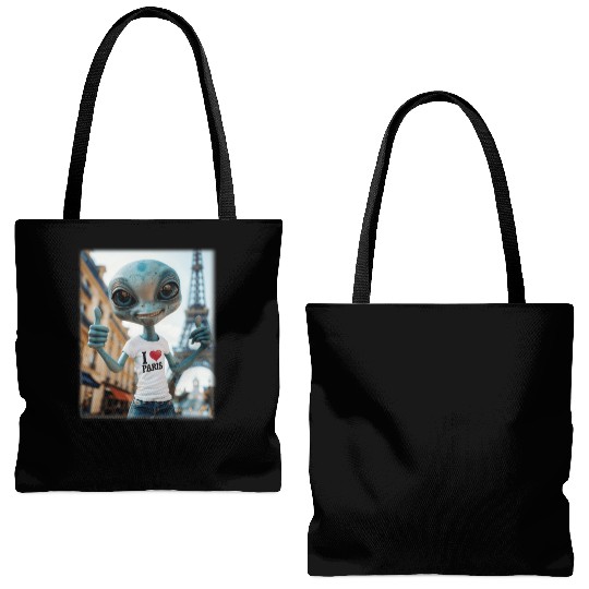 A Alien in Paris. I love Paris Tote Bags (AOP)