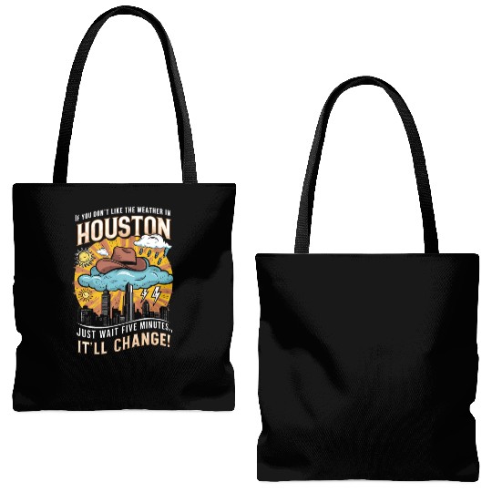 Unpredictable Houston Weather - Fun City Art Tote Bags (AOP)