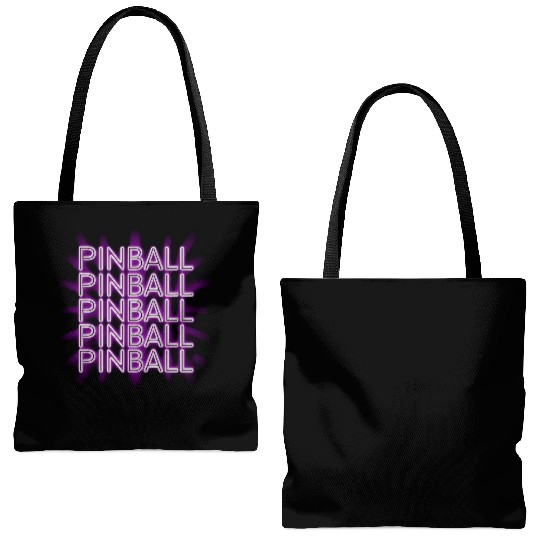 Pinball Purple Neon Tote Bags (AOP)