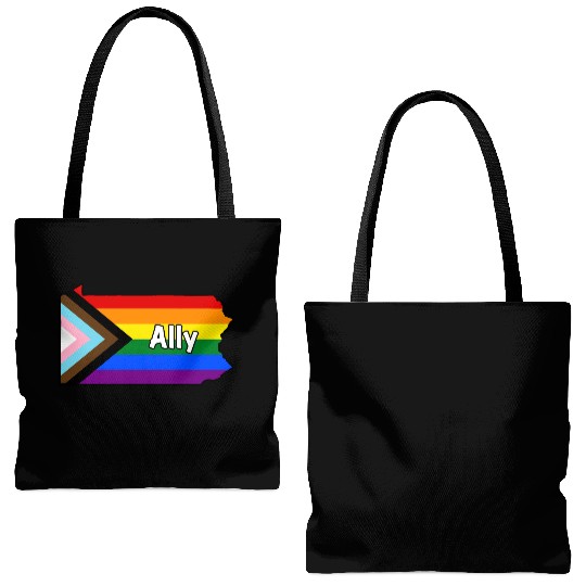 Pennsylvania Pride Ally Progress Flag Tote Bags (AOP)
