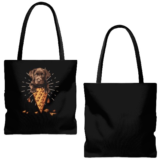 Labrador Lover CHOCOLATE LAB Ice Labrador Tote Bags (AOP)