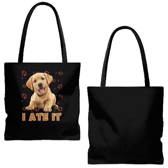 Labrador HUNGRY I ATE IT Labrador Lover Funny Tote Bags (AOP)