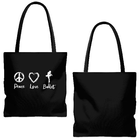 I Love Ballet Tote Bags (AOP)