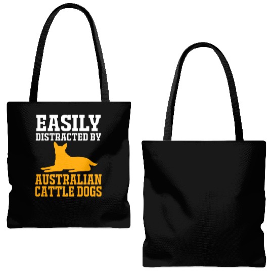 Dog Lover Distracted By Australian Cattle Dog Tote Bags (AOP)