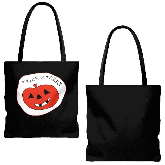 Trick or Treat Halloween Pumpkin Tote Bags (AOP)