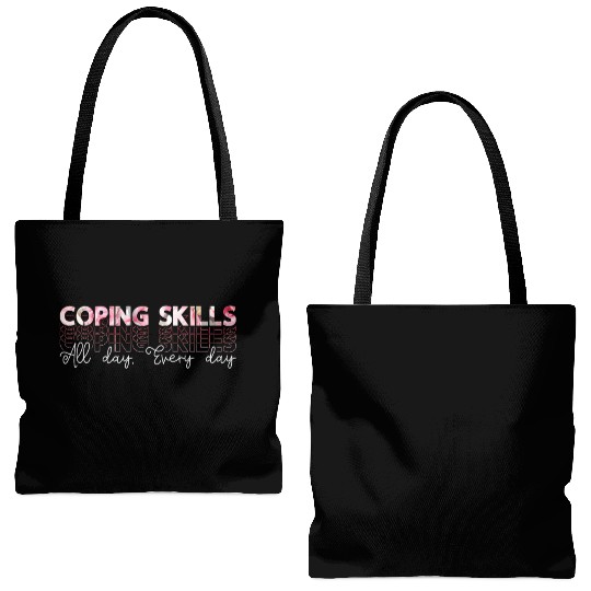 School Counselor Coping Skills All Day Counseling Tote Bags (AOP)