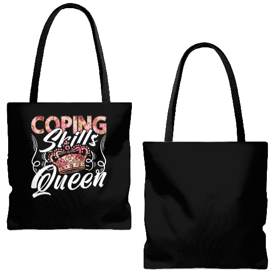 School Counselor Coping Skills Queen Social Worker Tote Bags (AOP)