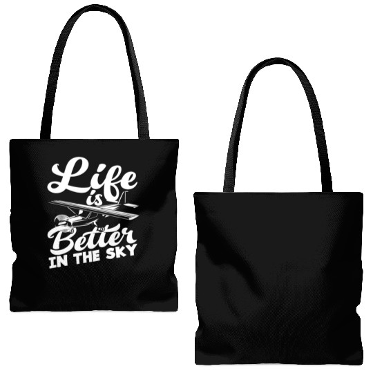 Pilot Life Is Better In The Sky Tote Bags (AOP)