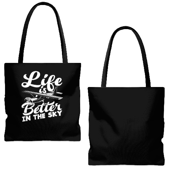 Pilot Life Is Better In The Sky Tote Bags (AOP)