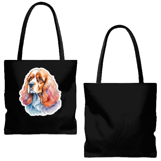 American Cocker Spaniel Watercolor Tote Bags (AOP)