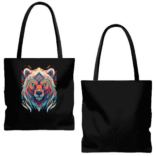 Native American Spirit Wolf Tote Bags (AOP)
