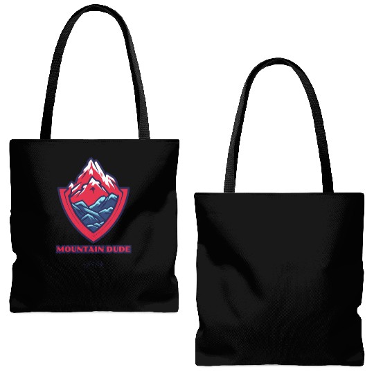 mountain dude Tote Bags (AOP)