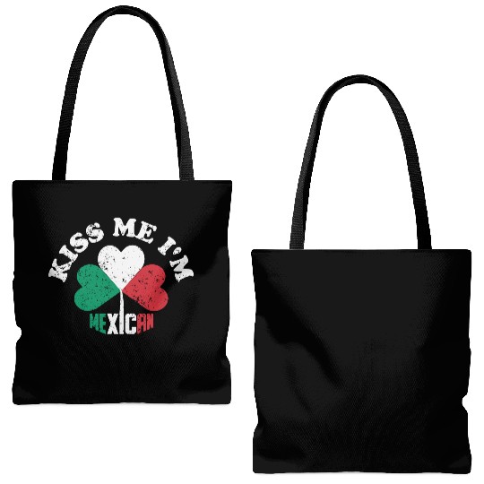 Kiss Me I m Mexican Tote Bags (AOP)