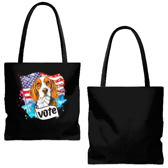 Beagle Dog Vote US Flag Election 2024 Tote Bags (AOP)