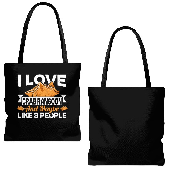 I Love Crab Rangoon And Maybe 3 People Tote Bags (AOP)