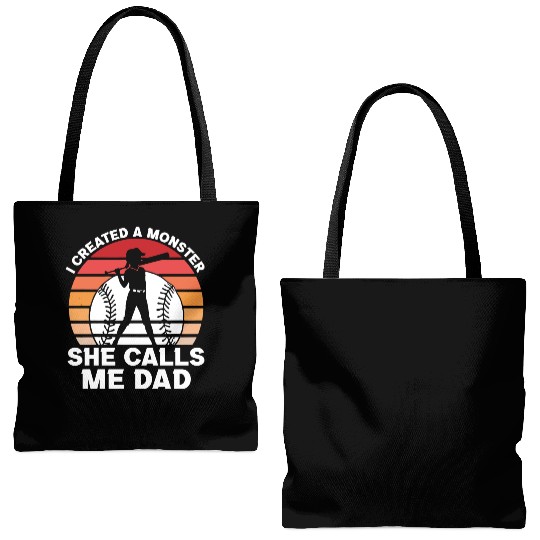 Calls Me Softball Dad Funny Daddy Father's Day Tote Bags (AOP)