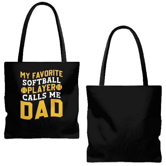 Calls Me Softball Dad Funny Daddy Father's Day Tote Bags (AOP)
