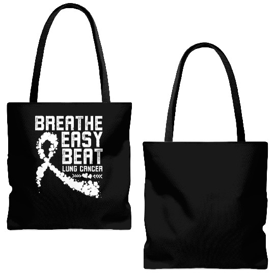 Breathe Easy Beat Lung Cancer Awareness Warriors Tote Bags (AOP)