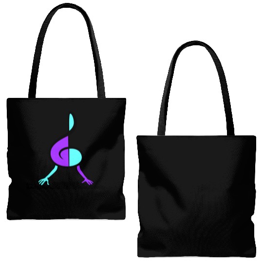 Music Clef Note Record Plate Vinyl DJ Party Treble Tote Bags (AOP)