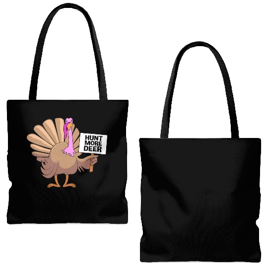 Funny Turkey Hunter Bird Hunting Hunt More Deer Tote Bags (AOP)