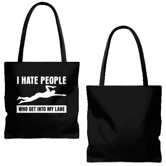 Triathlon Grumpy Swimmer Swimming Tote Bags (AOP)