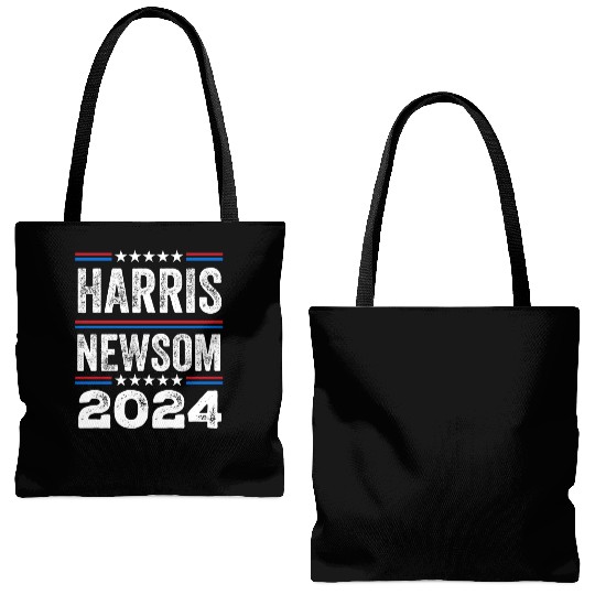 Kamala Harris Newsom 2024 US Election Democrat Tote Bags (AOP)