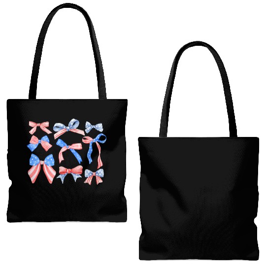 Red White Blue American Coquette Tote Bags (AOP)