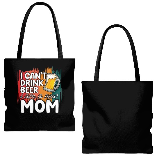 Mom summer Tote Bags (AOP) gift | new mom can't drink beer