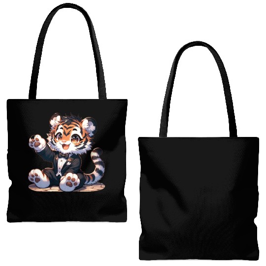 Tiger Cub with outfit Tote Bags (AOP)