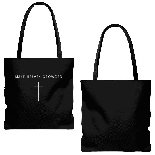 Make Heaven Crowded Cross Minimalist Tote Bags (AOP)