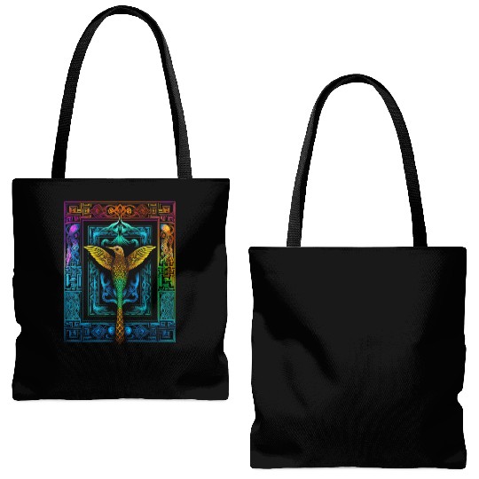 Hummingbird Colorful Mandala Animal Tote Bags (AOP)