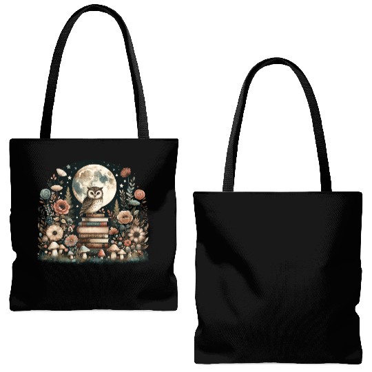 Floral Cottagecore Owl Aesthetic Tote Bags (AOP)