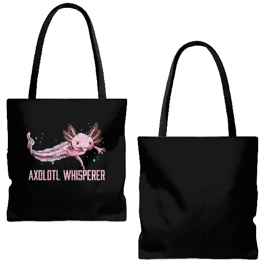Axolotl Whisperer Salamander Animal Lover Amphibia Tote Bags (AOP)