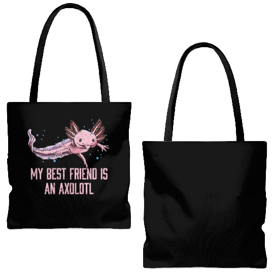 My Friend Is Axolotl Salamander Animal Lover Axolo Tote Bags (AOP)