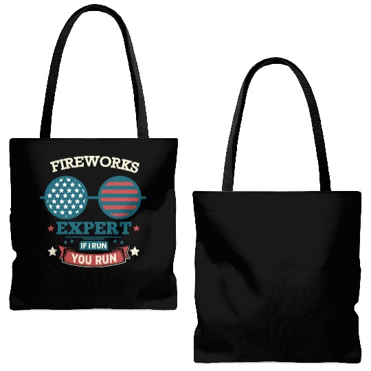 Fireworks Expert: If I Run, You Run! Tote Bags (AOP)